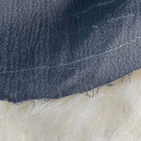 By Together NWT Black Round Neck Raw Hem Gauze Top Lace Detailing on Front Sz S - Picture 11 of 11